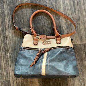 Blue/cream Saint Sabrina conceal & carry handbag/satchel/purse